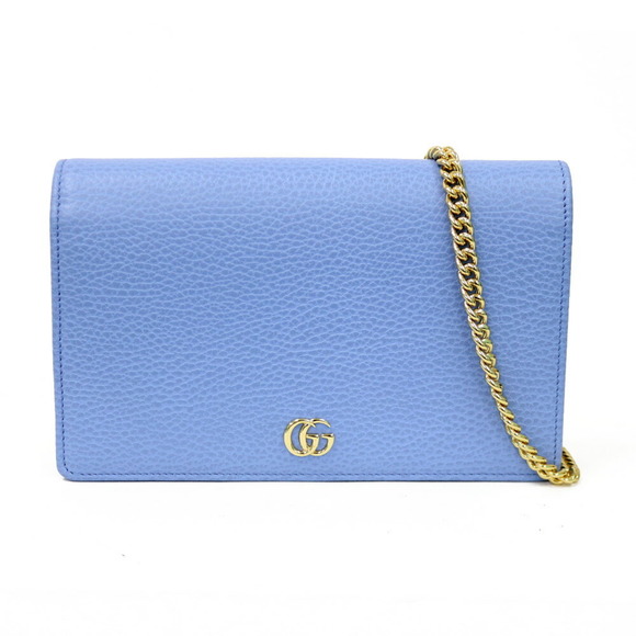 Gucci Handbags - GUCCI Shoulder Bag Marmont Chain Blue Ladies
